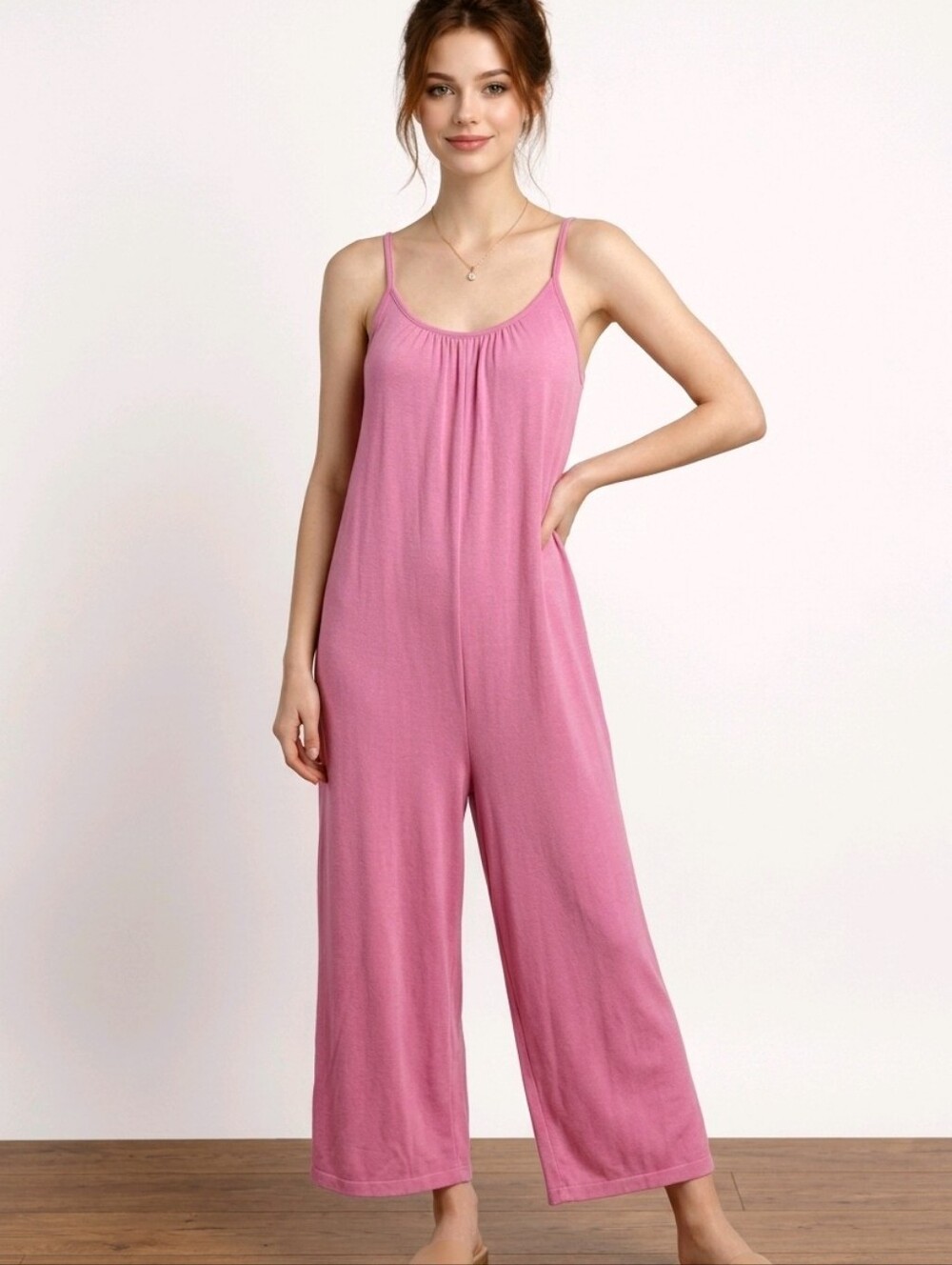 POLISHED LADY | Large | Pink Wide-Leg Jumpsuit